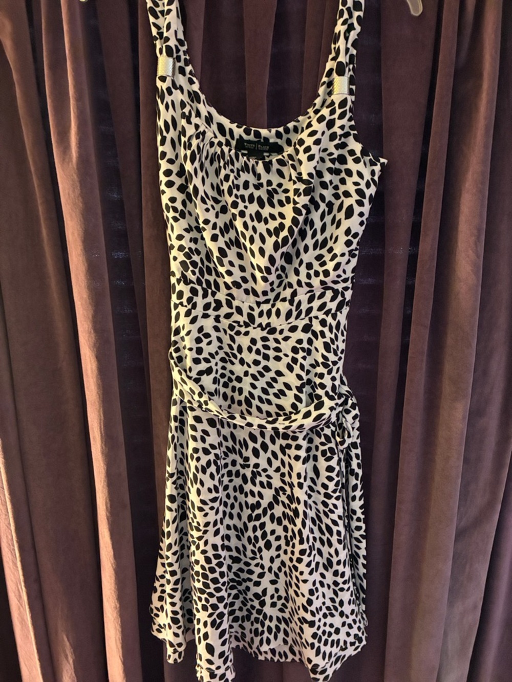 White House Black Market Black and White Animal Print Midi Dress